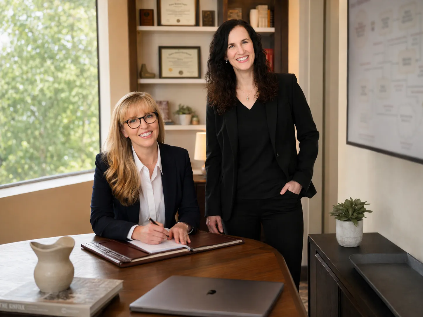 Dr. Andrea Mabry and Dr. Suzanne McGoey in an office